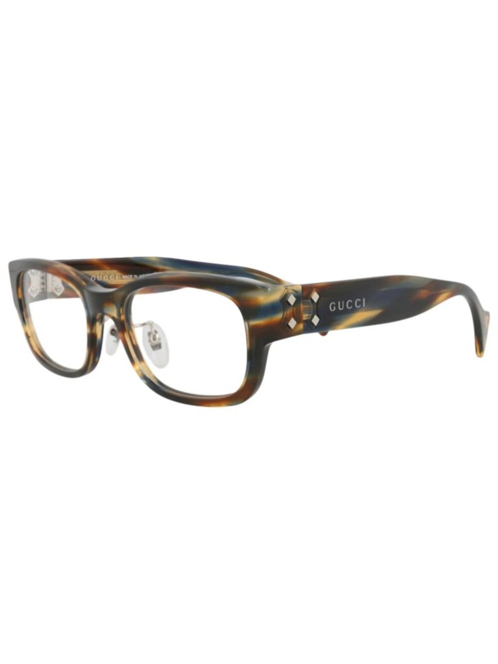 New Gucci Women's Eyeglasses Square Rectangle Recycled Acetate Frame Unisex